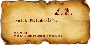 Ludik Malakiás névjegykártya
